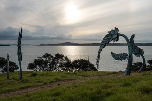 Chris Moore, _Introduced Species_ (2022). Sculpture on the Gulf 2022\. Photo: Peter Rees.